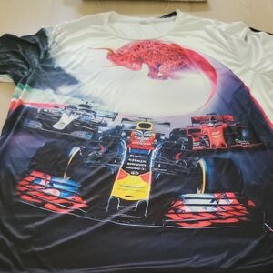 Men's Graphic Racing Tee - Multicolor, Size 5XL